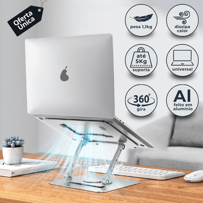 Suporte em Alumínio para Laptop Ergonômico